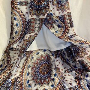 Boho chiffon wrap-front dress